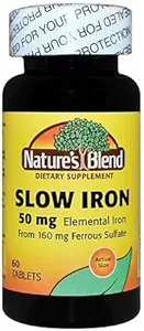Nature's Blend Slow Iron 50 mg, 60 Tabletler Şişe (Pack of 2)
