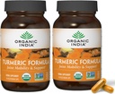 ORGANIC INDIA Turmeric Curcumin with Black Pepper - Herbal Supplement, Ortak Destek & Immune System Support, Whole Root Supplement, Trikatu, USDA Sertifikalı Organik - 180 Capsules