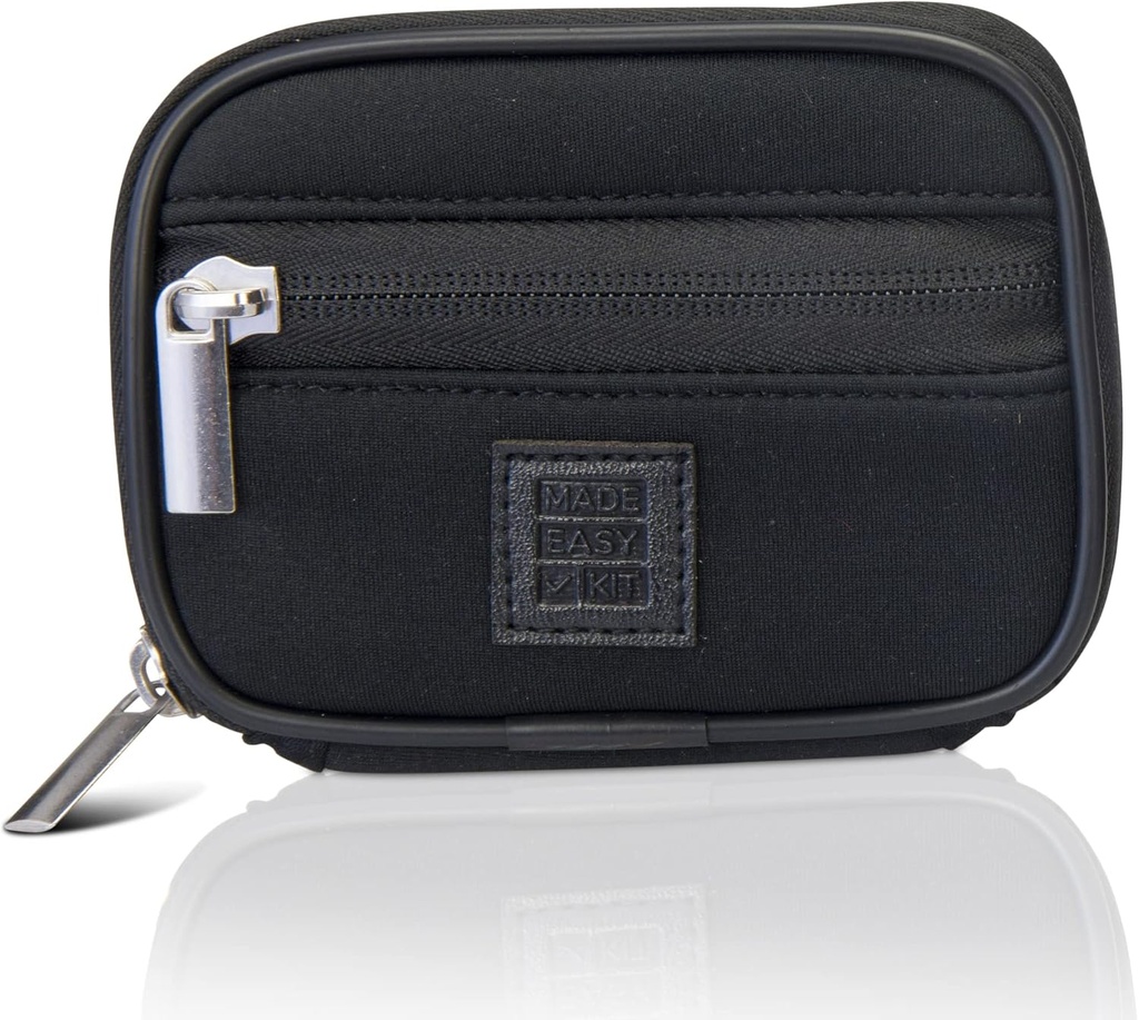 Made Easy Kit Pill Case - Weekly Medicine Organizer with Removable Seven-Day Vitamin & Supplement Box - Premium Neoprene for Travel Purse Accessory (Μαύρο)