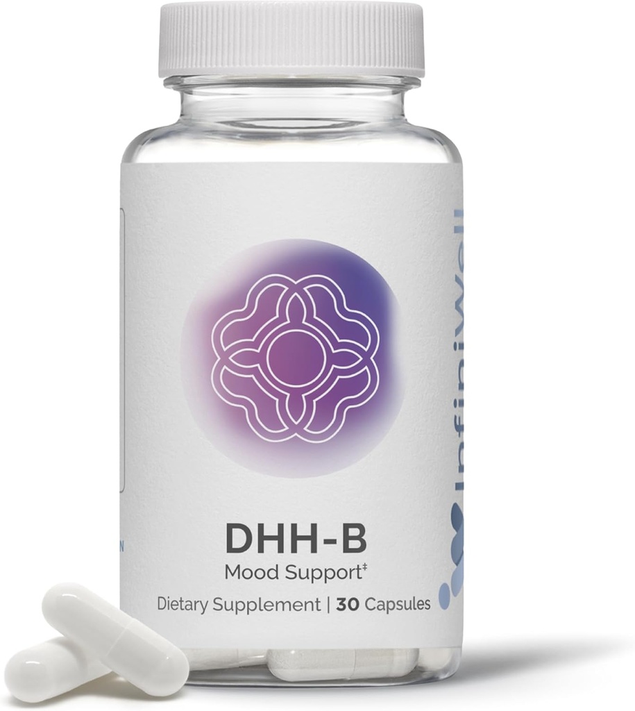InfiniWell DHH-B Mood Supplement - 20x More Poent Than Standard Magnolia Bark Extract - Προώθηση της χαλάρωσης, της ηρεμίας, της γνωστικής καθαρότητας και ενός υγιούς κύκλου ύπνου REM (30 κάψουλες)