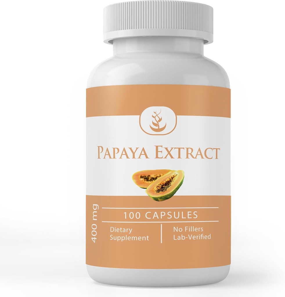 Pure Original Materialss Papaya Extract, Always Pure, Nomixs Or Fillers, Lab TY (100 Capsules)