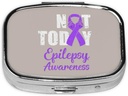 Bugün Epilepsi Farkındalık Meydanı Mini Pill Case Travel Medicine Organizer Portatif Karşılaştırma Metal Pill Box