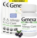 Genxa Alerji Bakımı | İlaç Free, Non-Drowsy Anti Allergy & Decongestant Relief for Yetişkinler | Vegan & Non-GMO | Homeopatik Antial Acai Berry Flavor | 180 Chewable Tabletler |