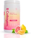 310 Kadın ve Erkekler için Beslenme Tozu - Grass-Fed Collagen Supplement w/Hyaluronic Asit, Resveratrol, C,D & E for Skin, Hair ve Nails - 30 SRV Pink Lemonade