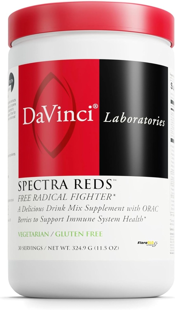 DAVINCI Laboratuvarları Spectra Reds - Antioksit Sağlık Için Mix Supplement * - Immune & Liver Health Aid with Grape Tohumksiyon* - Toz Supplement Supports Eye & Heart Health* - 30 hizmet (324.9 g)