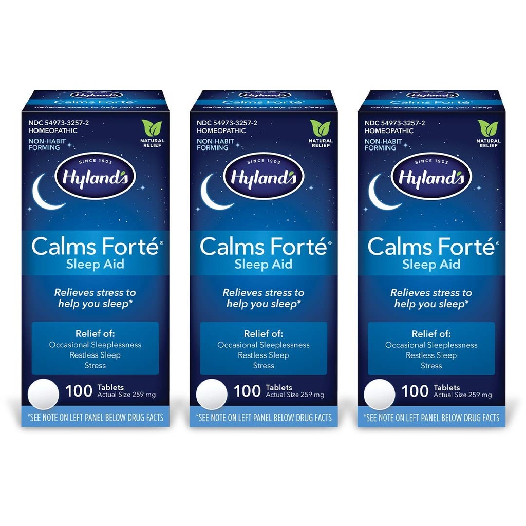 Hyland'ın Calms Forte' Sleep Aid Tabletleri, Nervous Ger ve Occasional Sleeplessness, 100 Count (Pack of 3)