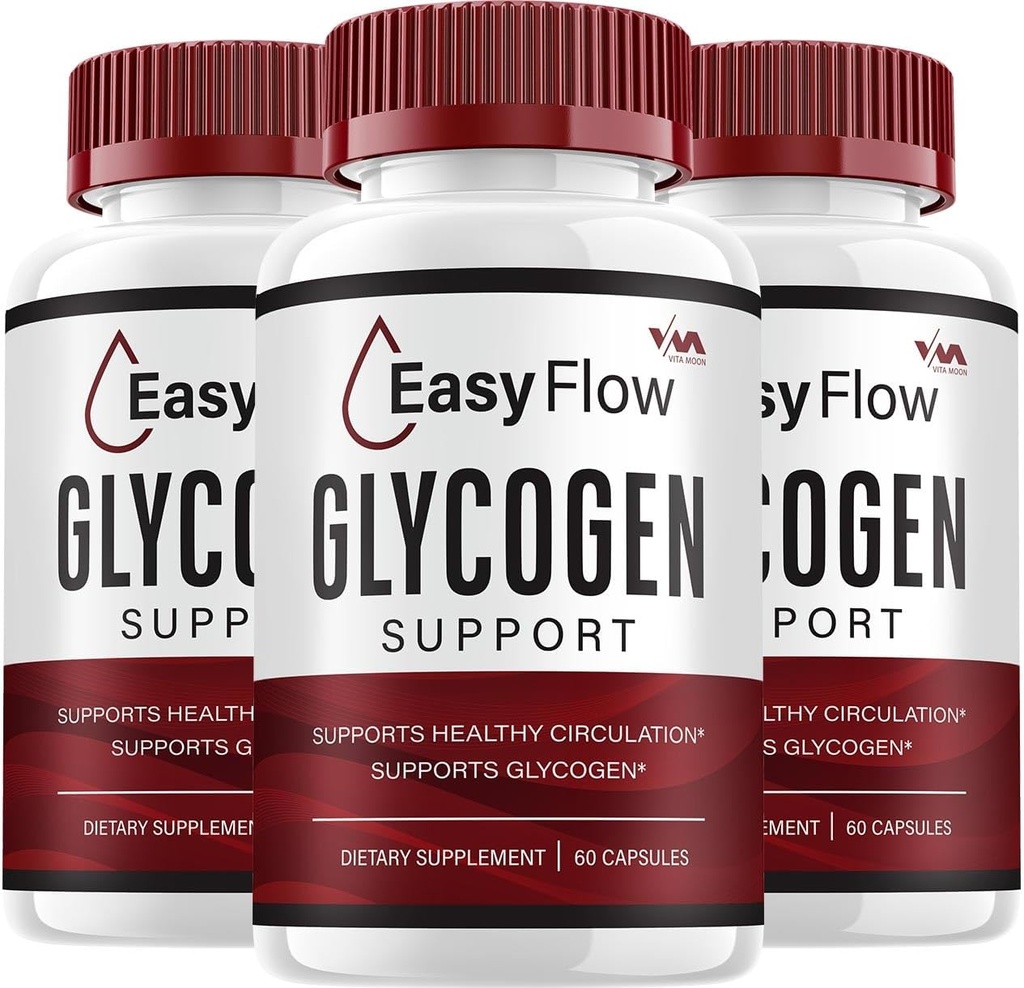 (3 Pack) EasyFlow Glycogen – Easy Flow Capsule Cleaner, EasyFlow Pills, Σύνθετη Φόρμουλα για τη συνολική ευεξία, Easy Flow Glycogen Κριτικές, 180 Κάψουλες
