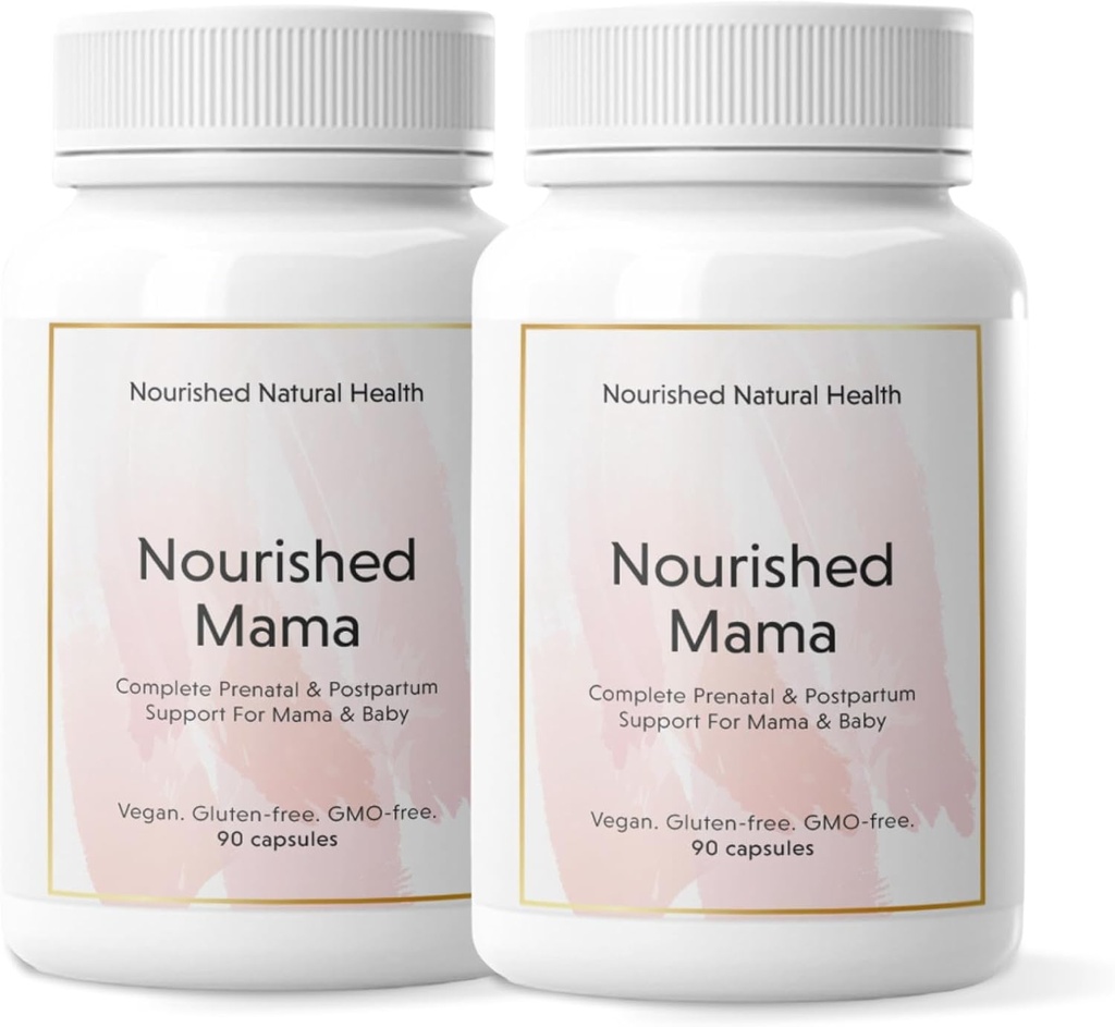 Nourished Mama Prenatal Multi Vitamin - Vegan Multivitamin for Preconception, Hamile, Postpartum ve Emzirme Desteği - İtil Edilmiş Folate & High Dose Choline - 180 Capsules