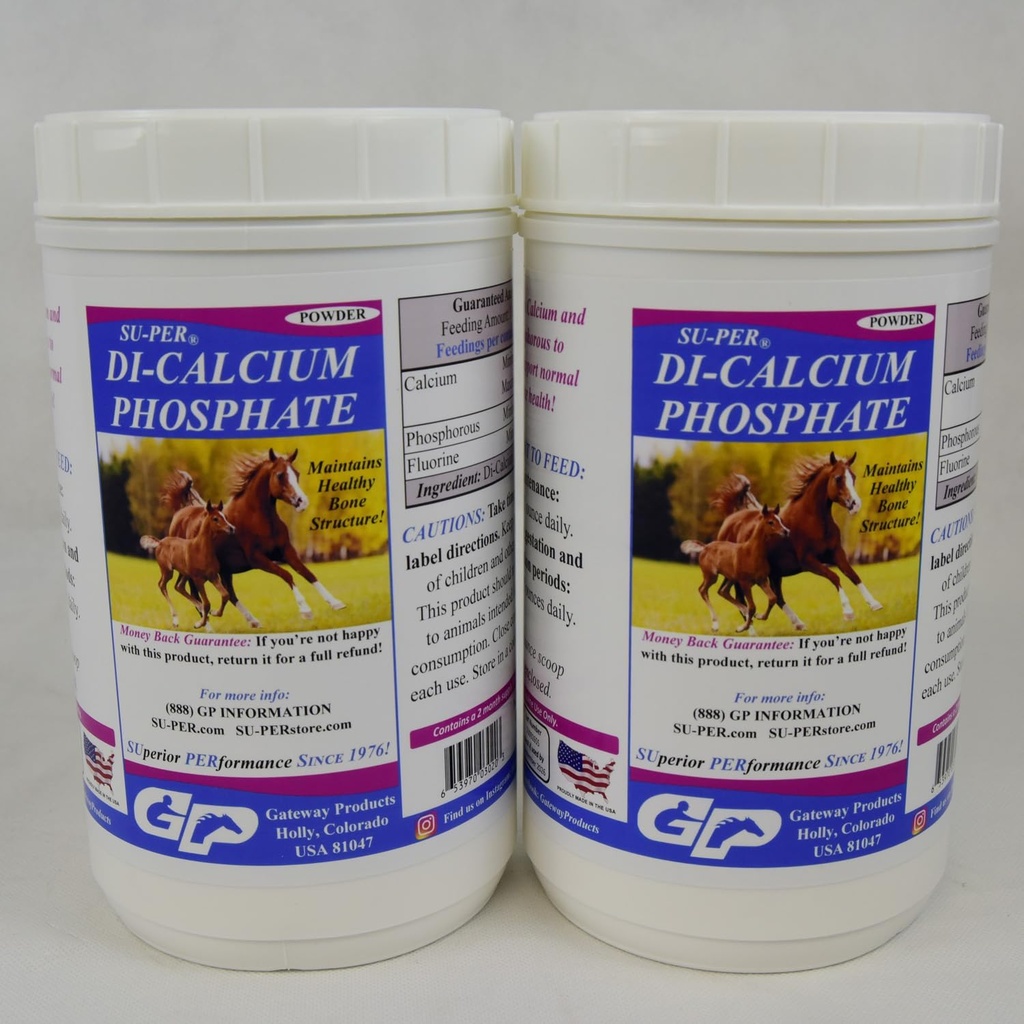 SU-PER Di-Calcium Phosphate Horse Minerals - Ασβέστιο & Φώσφορος Υποστήριξη για Υγιή Δομή των Οστών - 4 Λίρες, (2 Pack)