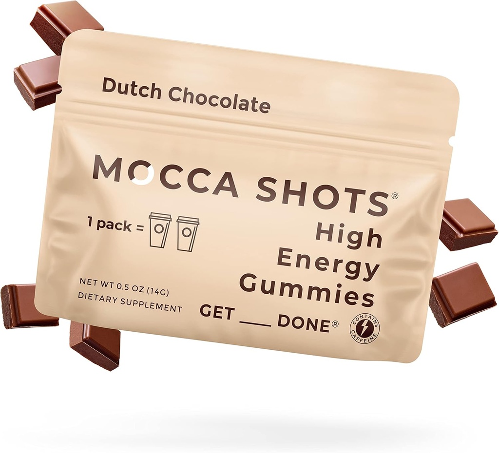 SGC Seattle Gummy Company Caffeine Energy Gummies 12-Pack, Ολλανδική σοκολάτα Mocca Energy Chews, Nootropic, Vegan, Plant-based, Gluten Free, 200mg καφεΐνη