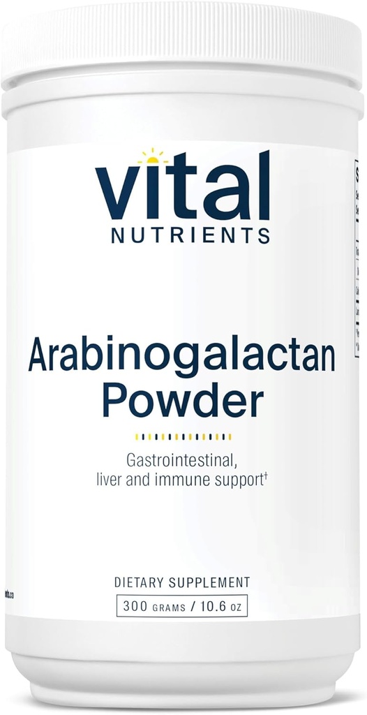 Vital Nutrients Arabinogalactan Toz | Vegan Prebiyotik Fiber Supplement for GI Health, Liver, and Immune Support* | Gluten, Dairy, Soy Free | Non-GMO | 300g