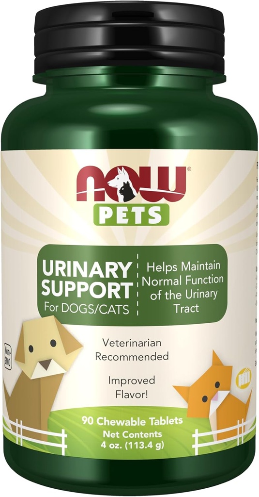 Şimdi Gıdalar Pet Health, Urinary Support Supplement, Cats & Dogs için Formulaed, NASC sertifikalı 90 Chewable Tabletler