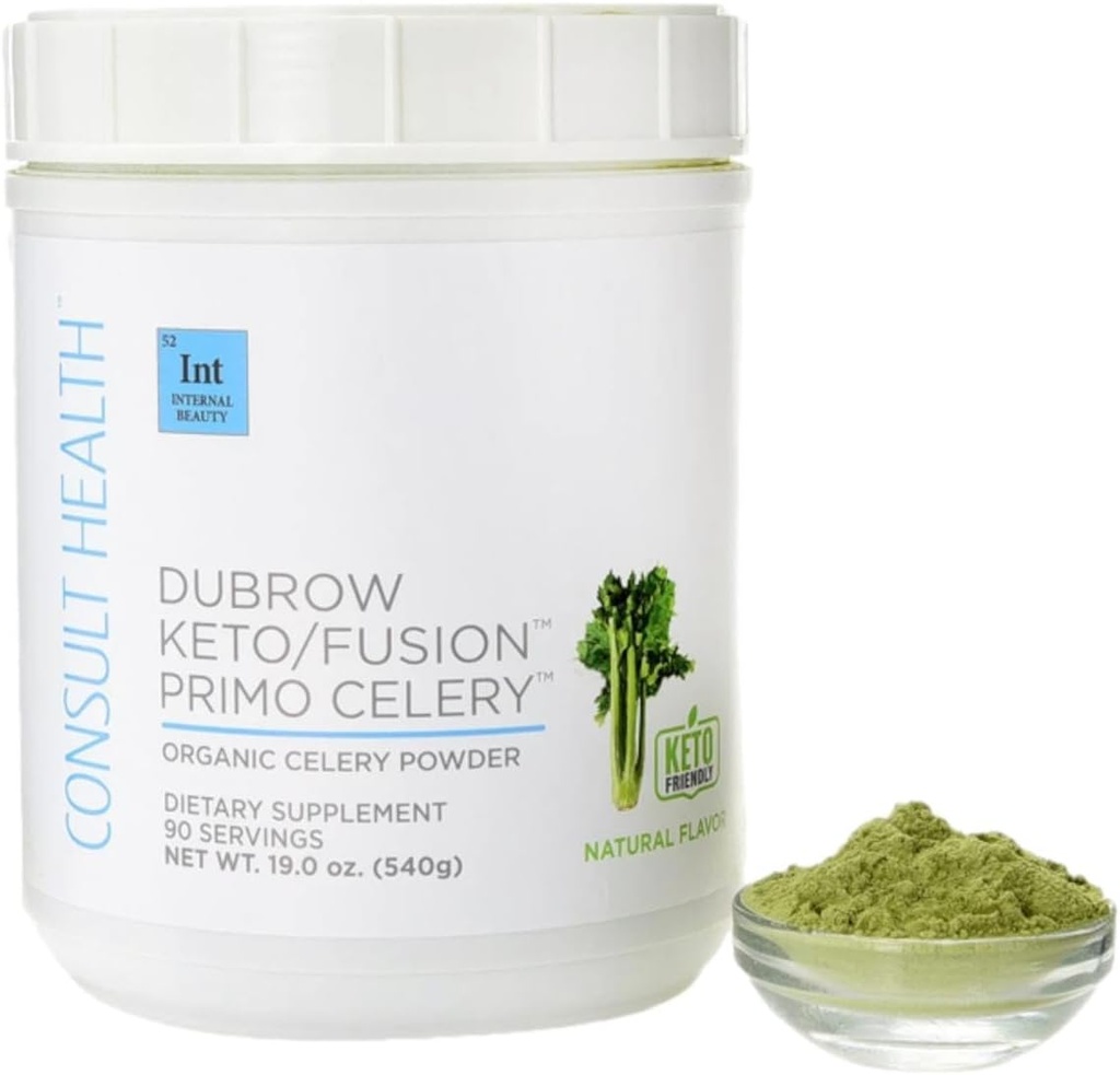 Συμβουλευτείτε την υγεία Primo Celery Instant Juice Drink Mix Powder for Gut Health Certified Organic - Non GMO - Υποστηρίζει την υγιεινή πέψη - Detoxes & Hydrates - Keto/Fusion Friendly - 19.0 oz