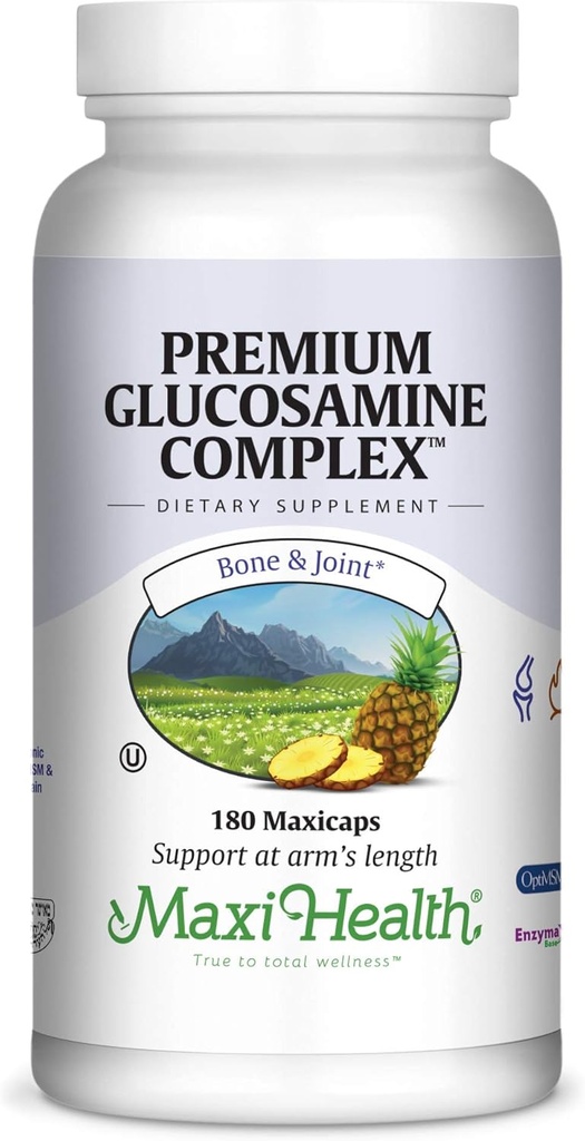 Glucosamine MSM ve Hyaluronic Asit Bromelain Supplement ile - Enzymes ve Hyaluronik Asit ile Kadınlar ve Erkekler için Ortak Destek Tamamı - Cartilage, Ortak Sağlık ve Flexability - 180 Count