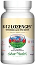 Maxi Health Vitamin B12 Lozenges with Folic Acid and Biotin - Sublingual B12 Vitamins Strawberry Flavor - Vegetarian Kosher B 12 Vitamin Red Blood Hücre Üretimi ve Enerji (360)