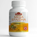 Mega EPA/DHA, Premium Quality 60 yumuşakgels, Fish Oil Supplement with EPA & DHA - Kalp ve Beyin Sağlığı - Non-GMO - 60 Hizmet