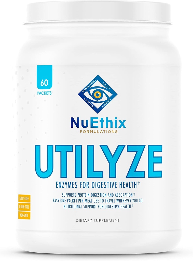 NuEthix Formulations Utilyze Enzymes for Digestive Wellness, Συμπλήρωμα διατροφής για απορρόφηση θρεπτικών ουσιών, 60 πακέτα ταξιδιών