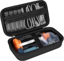 Çocuklar ve Yetişkinler için Asthma Inhaler, El Uzayr, Maskeler, Inhaler Sahibi Asthma Travel Bag Organizer with Me Pocket fit Drug and Aksesuarları, Black