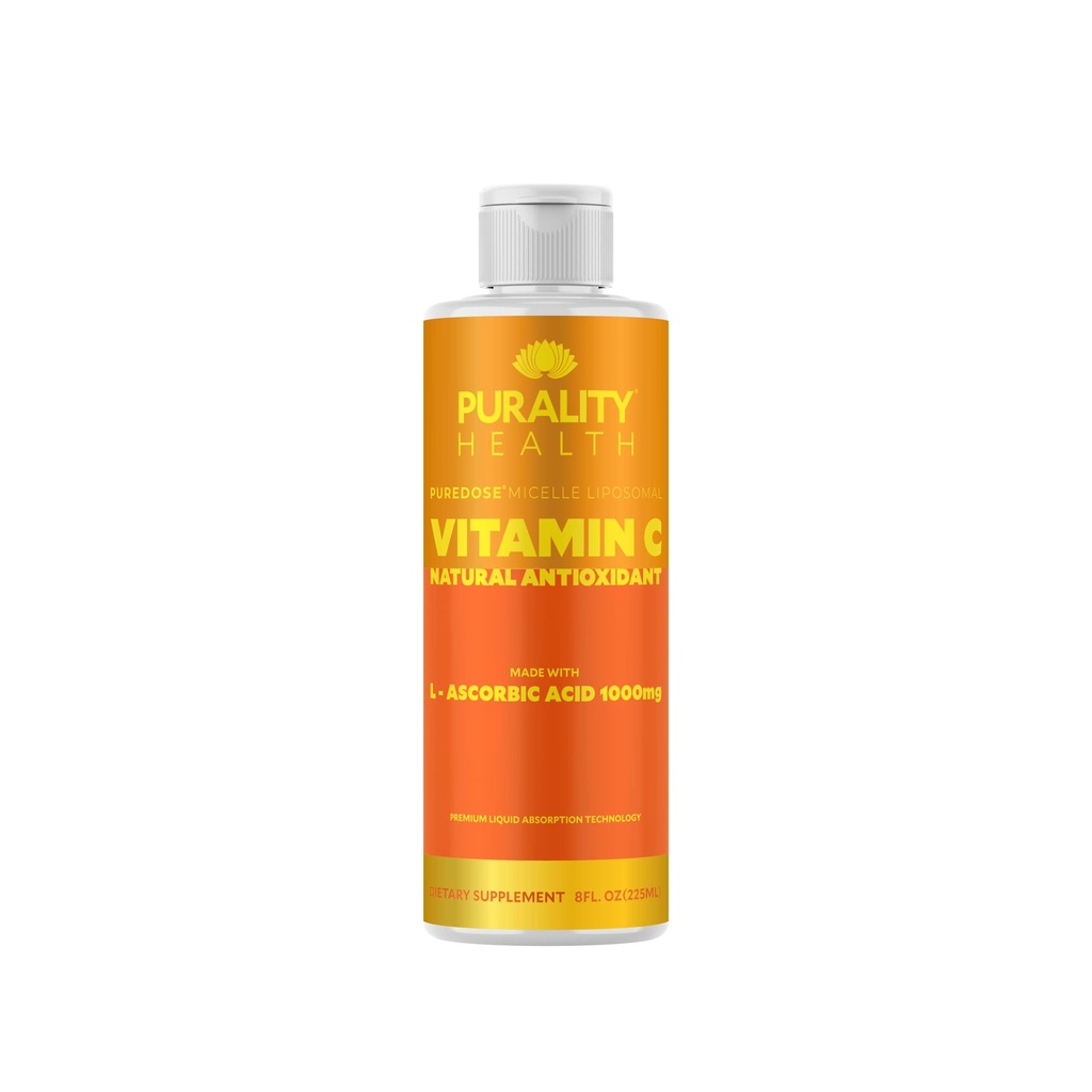 PURALITY SA Vitamin C Sıvı Supplement 1000mg per Service, Micelle Liposomal Geliştirilmiş Abhidrorpsiyon, Non-GMO, Gluten Free, Vegan, 15 Day Supply