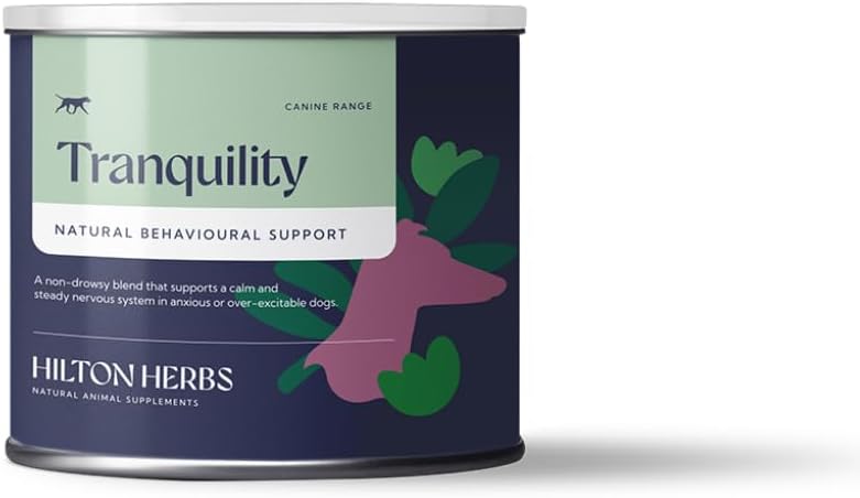 Hilton Herbs Canine Tranqutitude Supplement for memory/Nerves/Stress in Dogs, 4.4 oz Tub