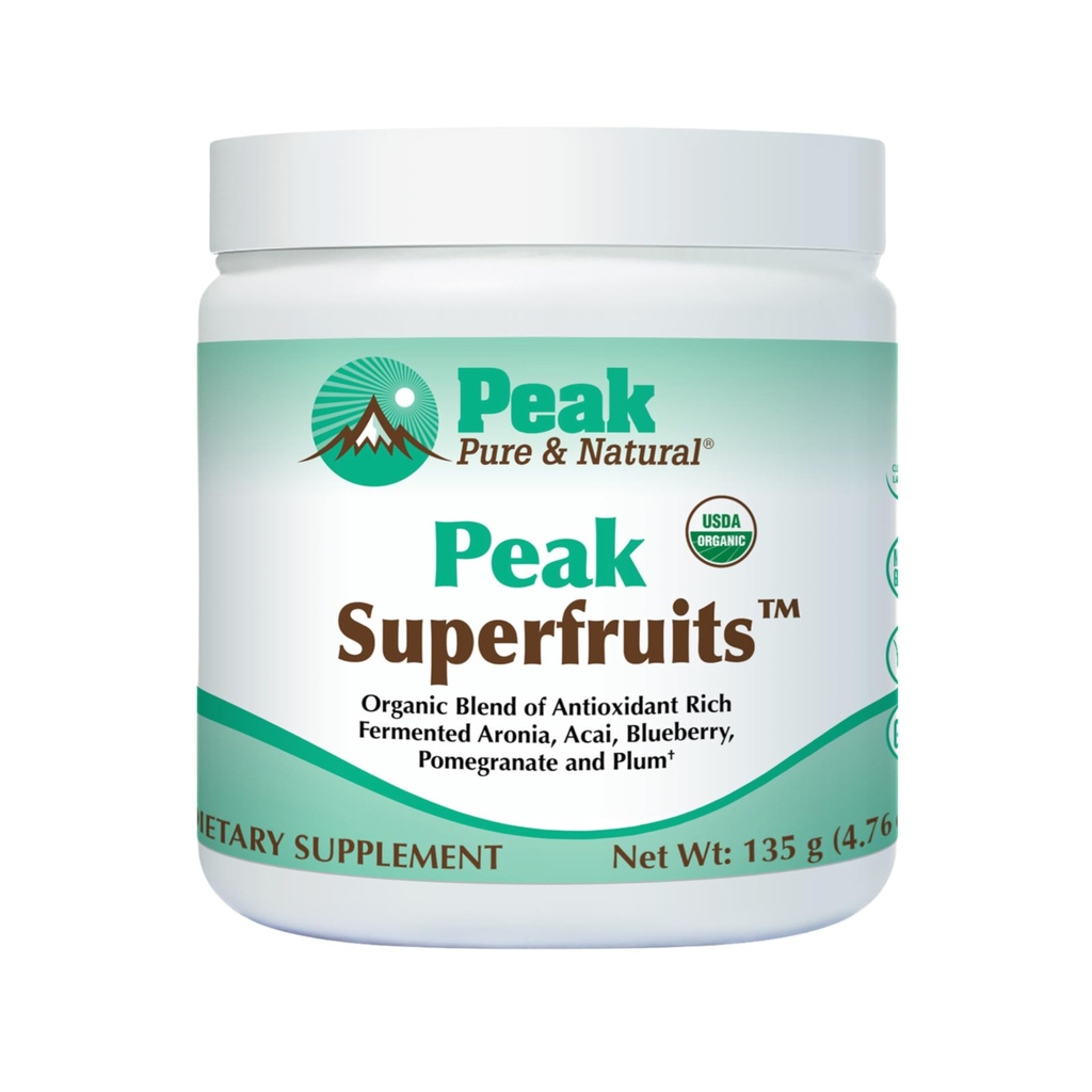 Peak Organic Superproducts - Polyol Rich Superfood Toz - Non-GMO Fermented Aronia Berry, Acai, Blueberry, Pomegranate, ve Tesis - Aging, Metabolic Health, Heart Health (30 hizmet)