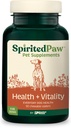 Spirited Paw Health + Vitality for Dogs - Συμπλήρωμα κατοικίδιων ζώων για το ανοσοποιητικό σύστημα, το παλτό, την ηπατική υγεία & περισσότερα - Πολυλειτουργική υποστήριξη σκύλων με χολίνη, ασβέστιο, ψευδάργυρο, και βιταμίνες D και A - 90 μασώμενα wafers