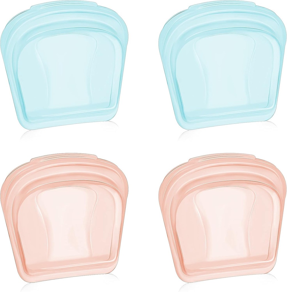 Nuenen 4 Adet Küçük Portatif Açık Pill Pouch Silikon Hekimliği Pouch Bag Reusable Medicine Storage Pocket Clear Travel Pill Bag Resealable Organize Pouches (Mavi, Rose Gold)