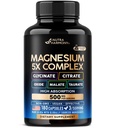 Magnezyum Supplement - 1 Kompleksi | Glycinate | Citrate | Malate | Taurate | Hoffman - Amerika'da Yapıldı - Stres, Kas & Kalp Desteği - Vegan, Doğal, Non-GMO - 180 Capsules, 2 Ay Supply
