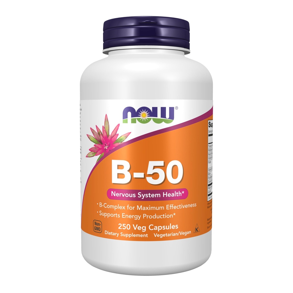Şimdi Tamamlar, B-50, Enerji Üretimi *, Nervous System Health*, 250 Veg Capsules