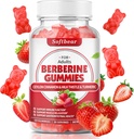 softbear Βερβερίνη με Ceylon Cinnamon Gummies Organic Berberine HCL 1500mg για Μεταβολισμό Ανοσοποιητική Υγεία Συμπληρώματα βερβερίνης χωρίς ζάχαρη Φράουλα Γεύση 60 Count