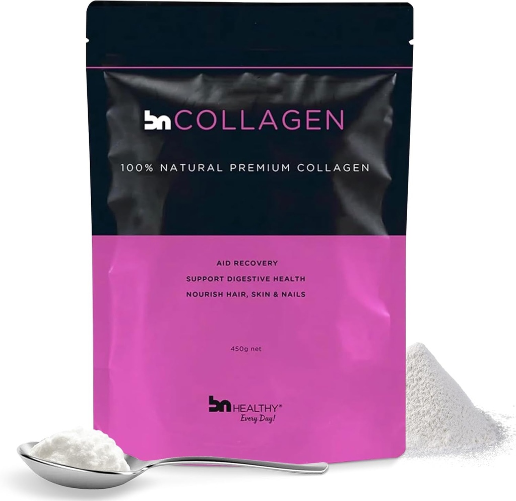 BNHealthy Collagen Nail Toz Saç, Skin, Nails ve Ortaklar - Premium Bovine Collagen - 13.5g proteini ile %100 Lezzetli Formula