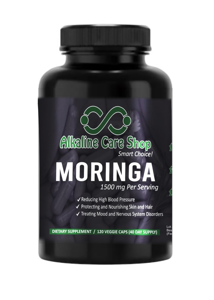 Bazil Bakım | Moringa Premium Ekstraksiyon 1500 mg | Vitamin C | Yüksek Aborpsiyon,% 100 Doğal, Tüm Gıda, Non-GMO Supplement | Yüksek Kan Baskısını Yeniden Üretmek, Skin Health & Energy (120 Veggie Capsules)