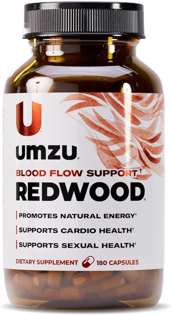 UMZU Redwood Blood Flow Nitric Oxide Supplement for Men & Women, Blood Pressure, Circulation, Stamina, Energy (30 Day Supply 