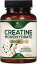 Kretine Monohidrat Capsules 3000 mg - En İyi Mikronized Kretine Toz - Destekler Lean Muscle, Strength, Energy, & Endurance - Nature's Supplement, Non-GMO, Gluten Free for Women & Men - 60 Capsules