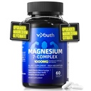 Magnezyum 7 Kompleksi Supplement Advanced with Glycinate Citrate Malate Chelate Taurate Orotate Aspartate, Capsules with çinko, Vitamin D3 & B6 for Sleep, Muscle Relief, 60 Capsules