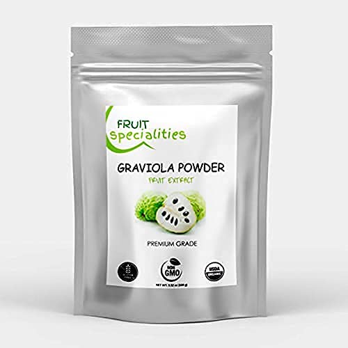 Graviola (Soursop) Organik Meyve Toz, All- Natural Pure Graviola Fruit Toz, Annona Muricata Guanabana (3.52 oz)