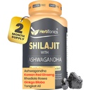 Herbtonics Shilajit for Men & Women with Ashwagandha, Korean Red Ginseng, Rhodiola Rosea, Ginkgo Biloba, Tongkat Ali 