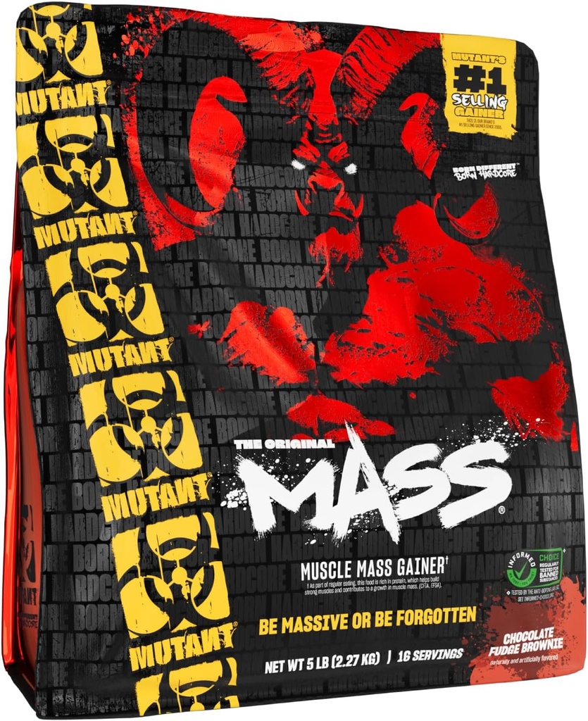 Mutant Mass Kilo Winer Protein Toz - Lean Mass için Yüksek Calorie proteini, Kas Build, & Bulking - 5 Pound - Chocolate Fudge Brownie