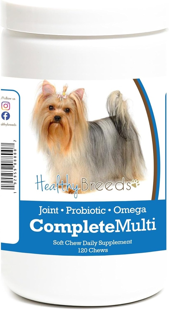 Sağlıklı Breeds Yorkshire Terrier All in One Multivitamin Soft Chew 120 Count