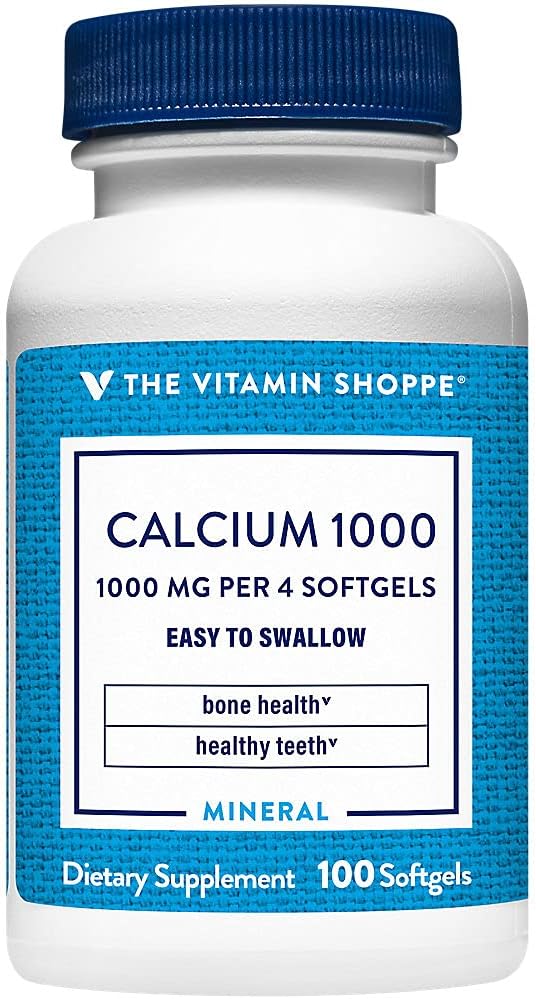 Dükkan Vitamini 1000MG, Swallow Softgels'e kolay, 400IU Vitamin D (100 Softgels) ile Bone & Dişleri Destekler