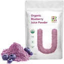 UNLEASH'D ORGANIC Organik Blueberry Juice Toz 16 oz% 100 Pure Natural Green Food, Rich in Antioksis and Vitamins, Aids Digestion and Boosts Immune Functions