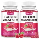 Kalsiyum çinko Gummies-Calcium Magnezyum 2:1 Vitamin D3, K2, B6, Bone Strength, Muscle Function & Nerve Health, Ekstra Apsiyon Formula, Vegan, Raspberry Flavor 120 Gummies