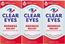 Clear Eyes Redness Eye Relief Eye Drops, 0,5 Fl Oz, 3 Paket