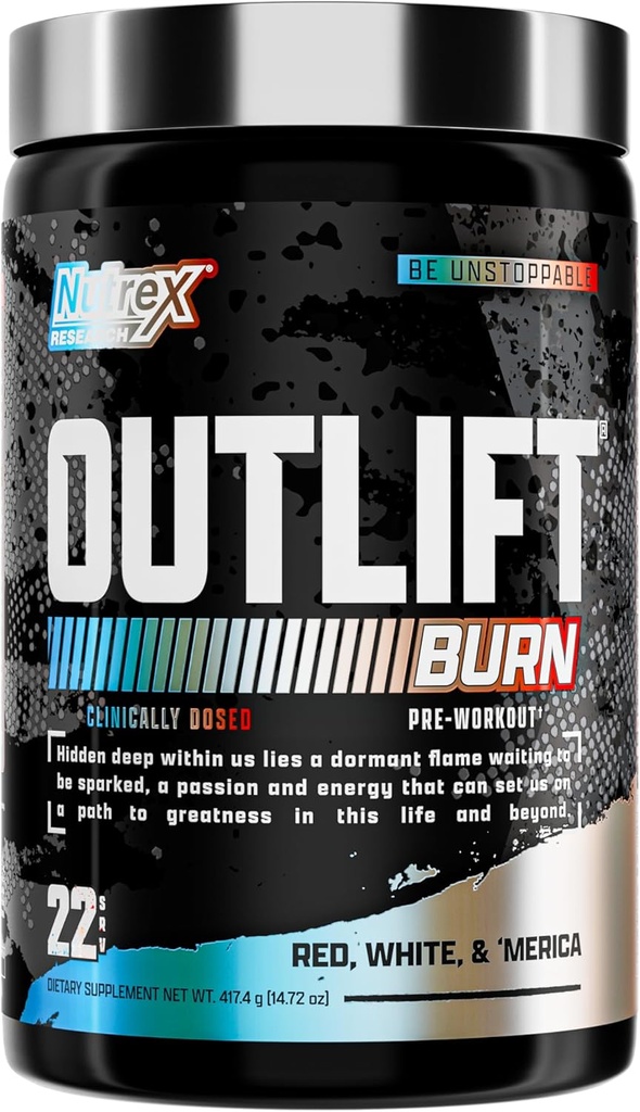 Nutrex Outlift Burn Pre-Workout Supplement for Energy, Focus & Endurance 