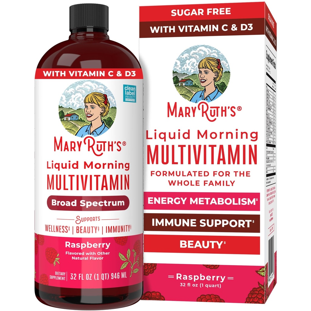MaryRuth Organics Liquid Morning Multivitamin για γυναίκες, άνδρες και παιδιά 