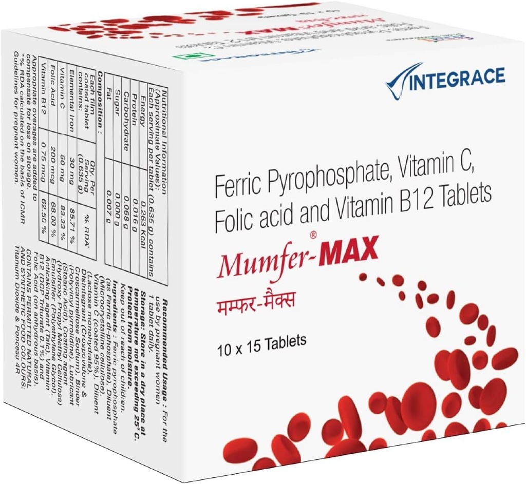 Nutranix TNA 150 Tabletler | Demir, Folic Asit Supplement, C & Vitamin-B12 | ve Enerji