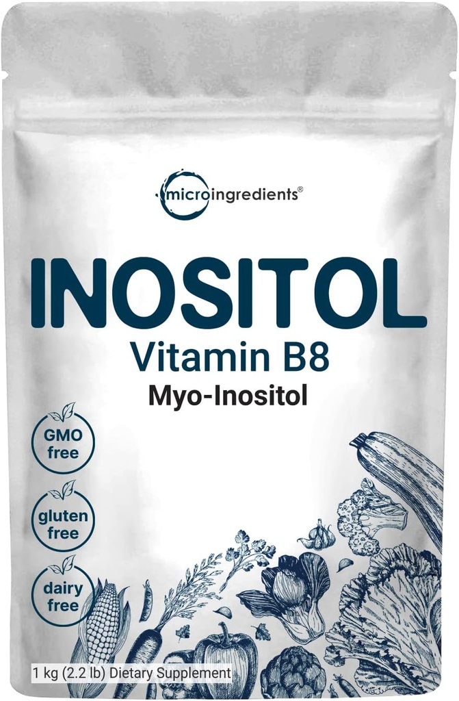 Mikro Malzemeler Myo-Inositol Toz, 2.2lb (1666 Hizmet) | Inositol Supplement for Women | Supports Hormonal Balance & Ovarian Health | Non-GMO, Vegan, Filler-Free