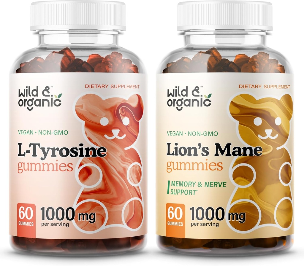 Άγρια & οργανικά L-Tyrosine Gummies & Lion's Mane Gummies