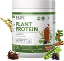 INLIFE Plant Protein Toz - Pea, Quinoa & Brown Rice - 25g protein - Ashwagandha, Green Tea & Grape Tohumu - Tamam (500 g,) Chocolate)